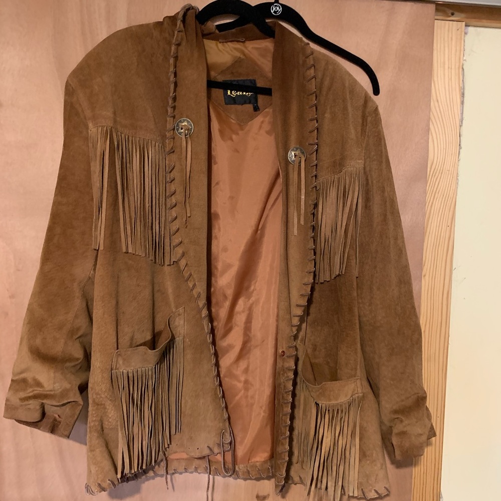 Learsi Genuine leather fringe western jacket